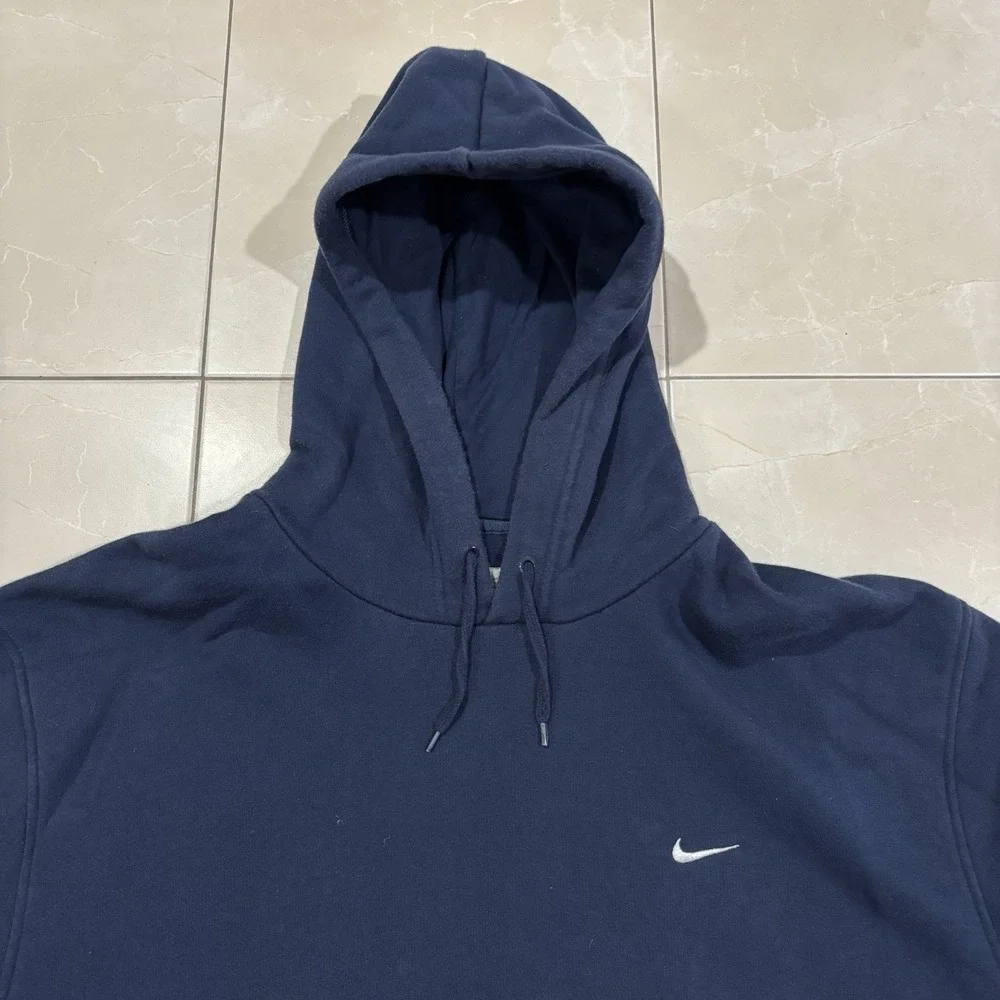 Vintage Nike Hoodie Sweatshirt Men's XL Mini Check Swoosh Blue Y2K Skate Faded - Picture 3 of 8